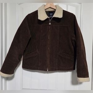 Vintage GAP Brown Corduroy Jacket with Cream Sherpa Trim